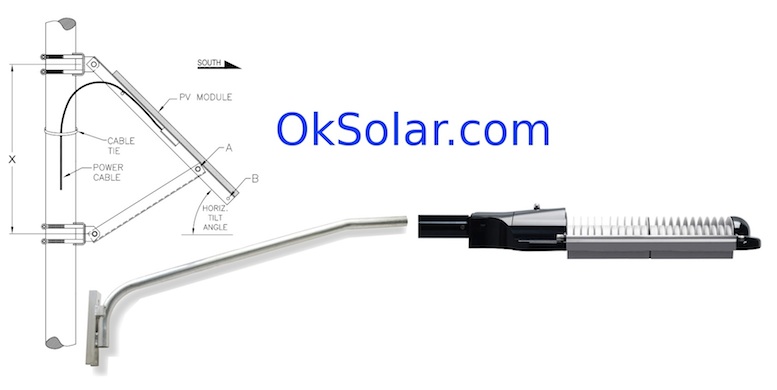 Solar Street and Area Lighting, 6175 Lumens - 65 Watts LED, Running 