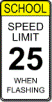 School Speed 25 when flashing