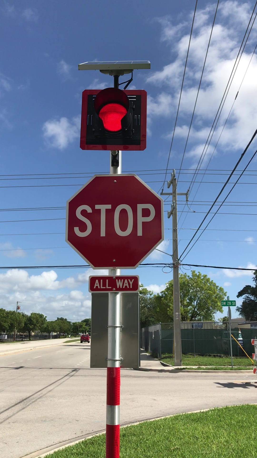 railroad crossing signals flashing
